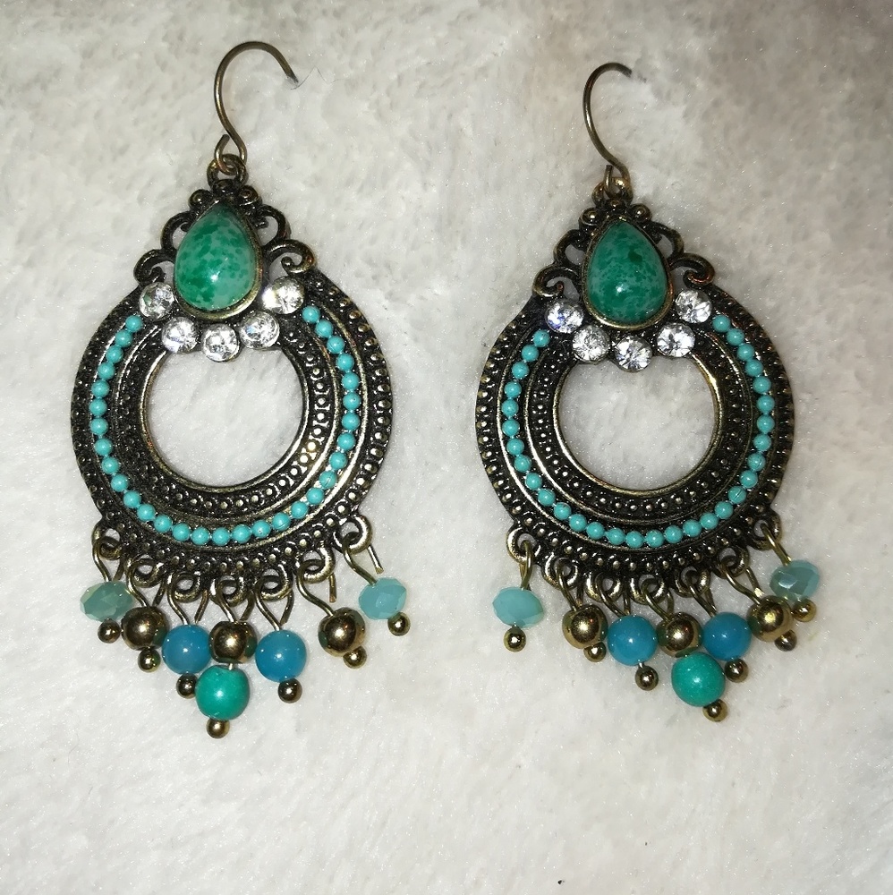 AQUA DANGLE EARRINGS